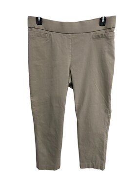 Coral Bay 16PS Beige Stretch Comfort Waist Capri Pants Minimalist Clean Girl
